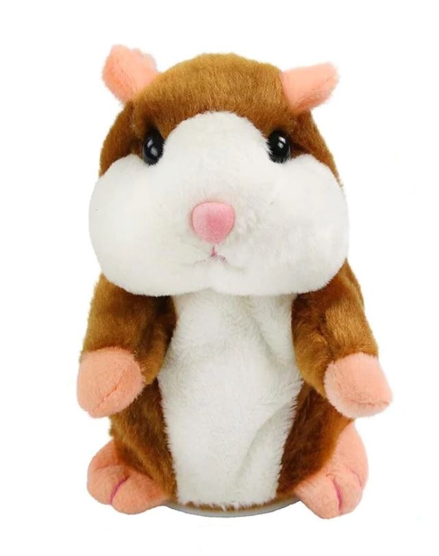 Mykt snakkende hamster plysjleketøy for barn. Gjentar stemmer, interaktiv moro.
