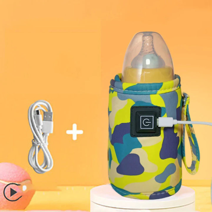 Trygg og pålitelig USB flaskevarmer som holder babymat varm med justerbar effekt.