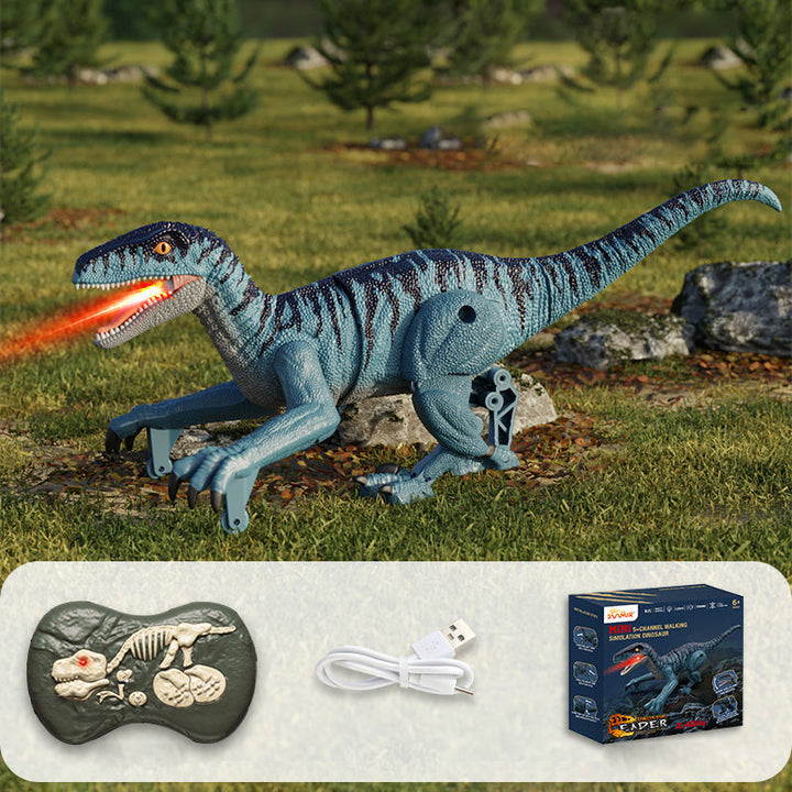 Realistisk fjernstyrt dinosaur til barn; T-Rex med lys, lyd og vannspray.