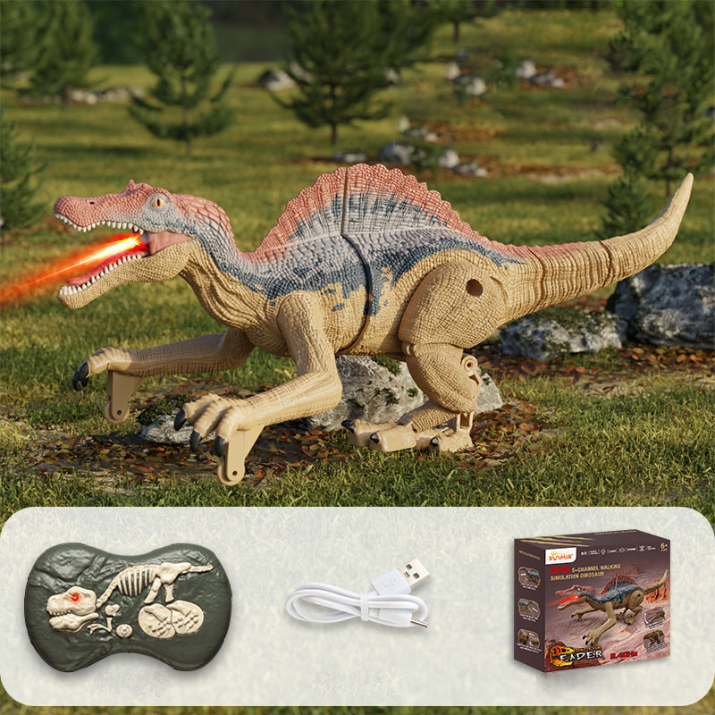 Populær fjernstyrt dinosaur gave til barn, realistisk, vannspray & lys.