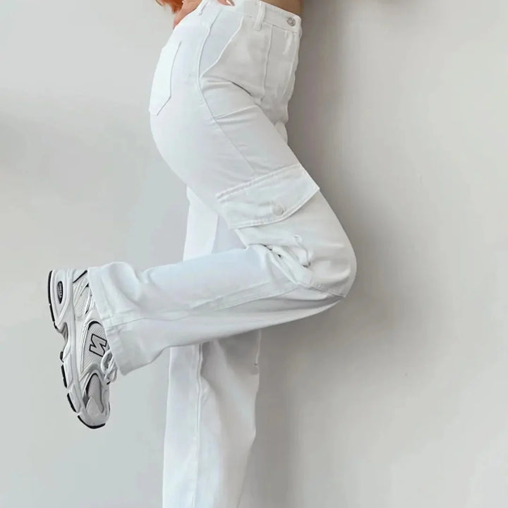 Slitesterke dame cargo bukser, med vintage finish og trendy Y2K streetwear vibe.