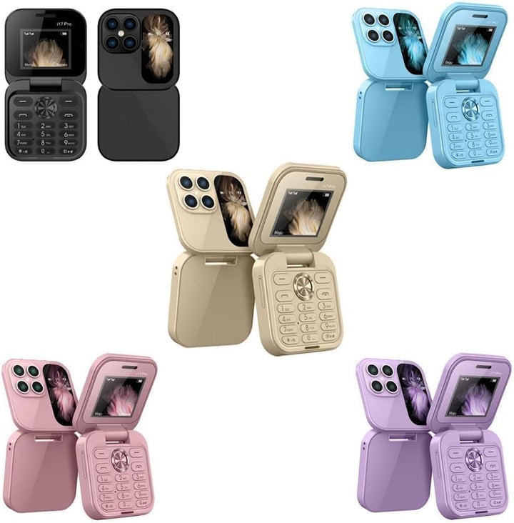 Sammenleggbar mobiltelefon med lommelykt, FM-radio og dual-SIM for allsidig bruk.