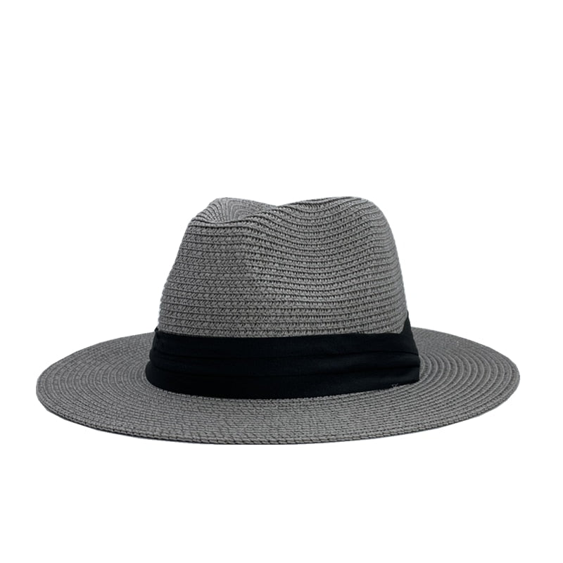 Pakkbar Panama solhatt i naturfarge for dame, ideell for strand og ferie, lett å pakke ned.