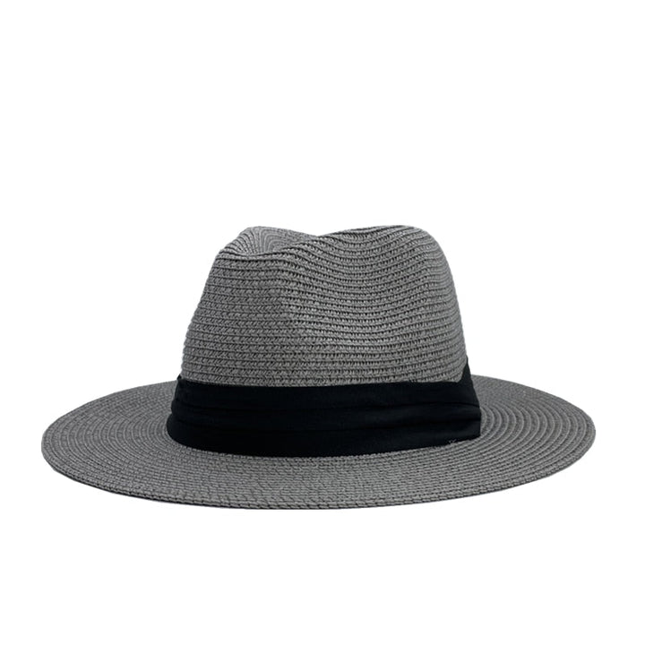 Pakkbar Panama solhatt i naturfarge for dame, ideell for strand og ferie, lett å pakke ned.