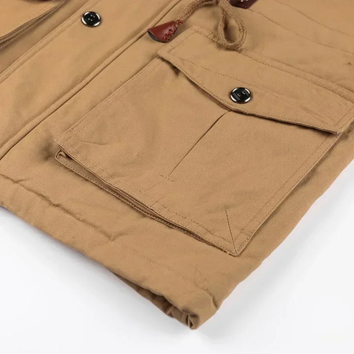 Herre parkas, militærjakke for menn, varm og vindtett vinterjakke med hette.