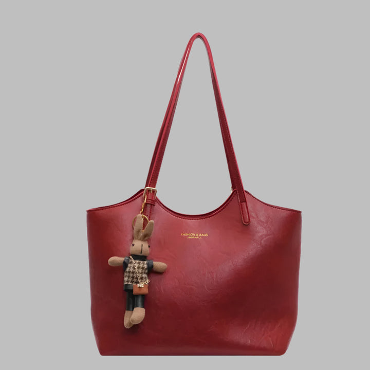 Svart vintage dame tote skulderveske i skinn. Praktisk og elegant moteveske som passer enhver anledning.