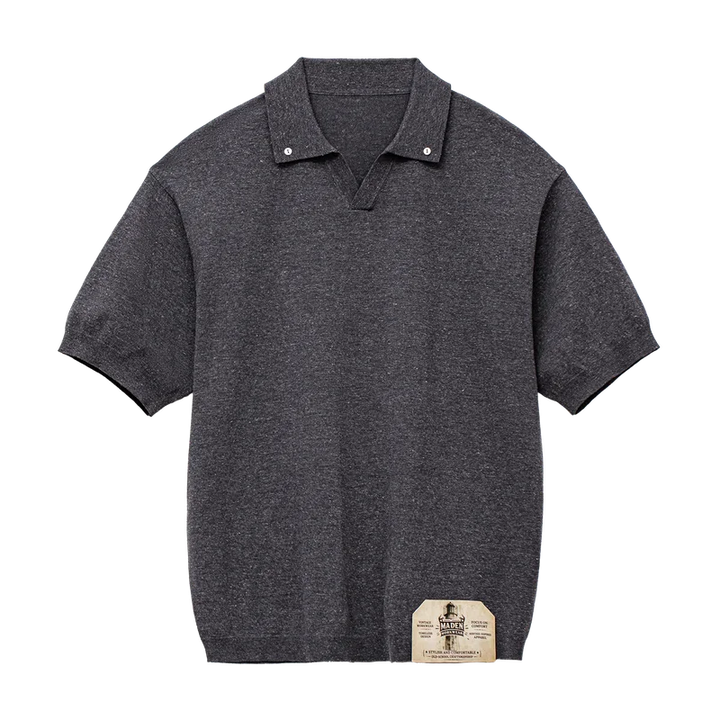 Klassisk vintage herre polo med retro seagull krage. Løs passform for en avslappet sommerstil.