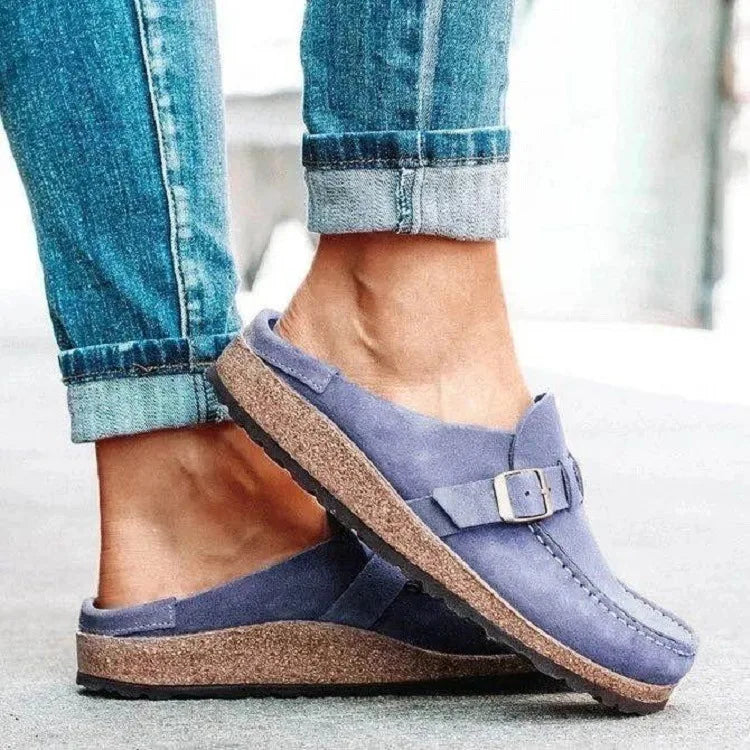Stilige komfortsko: Retro damesko loafers med behagelig plattformsåle for optimal fottøy komfort.