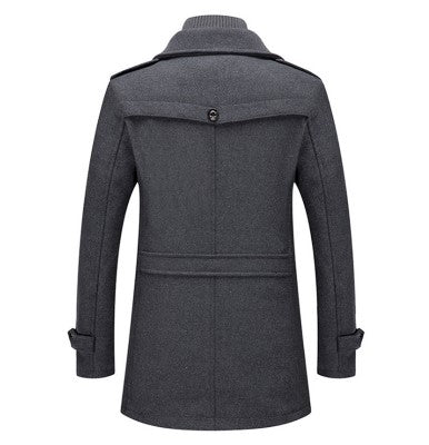 Herrefrakk: elegant, varm og stilfull polyester vinterfrakk for menn. Ideell casual yttertøy.