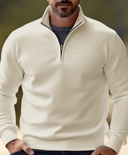 Komfortabel half zip genser for menn, perfekt for casual hverdagsmote.