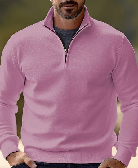 Moderne herre genser med half zip, fremmer komfort og god stil.