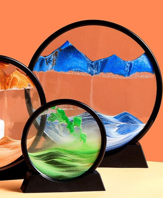 Unikt kvikksand kunstverk. Beroligende og dynamisk design for avslapning og visuell meditasjon.