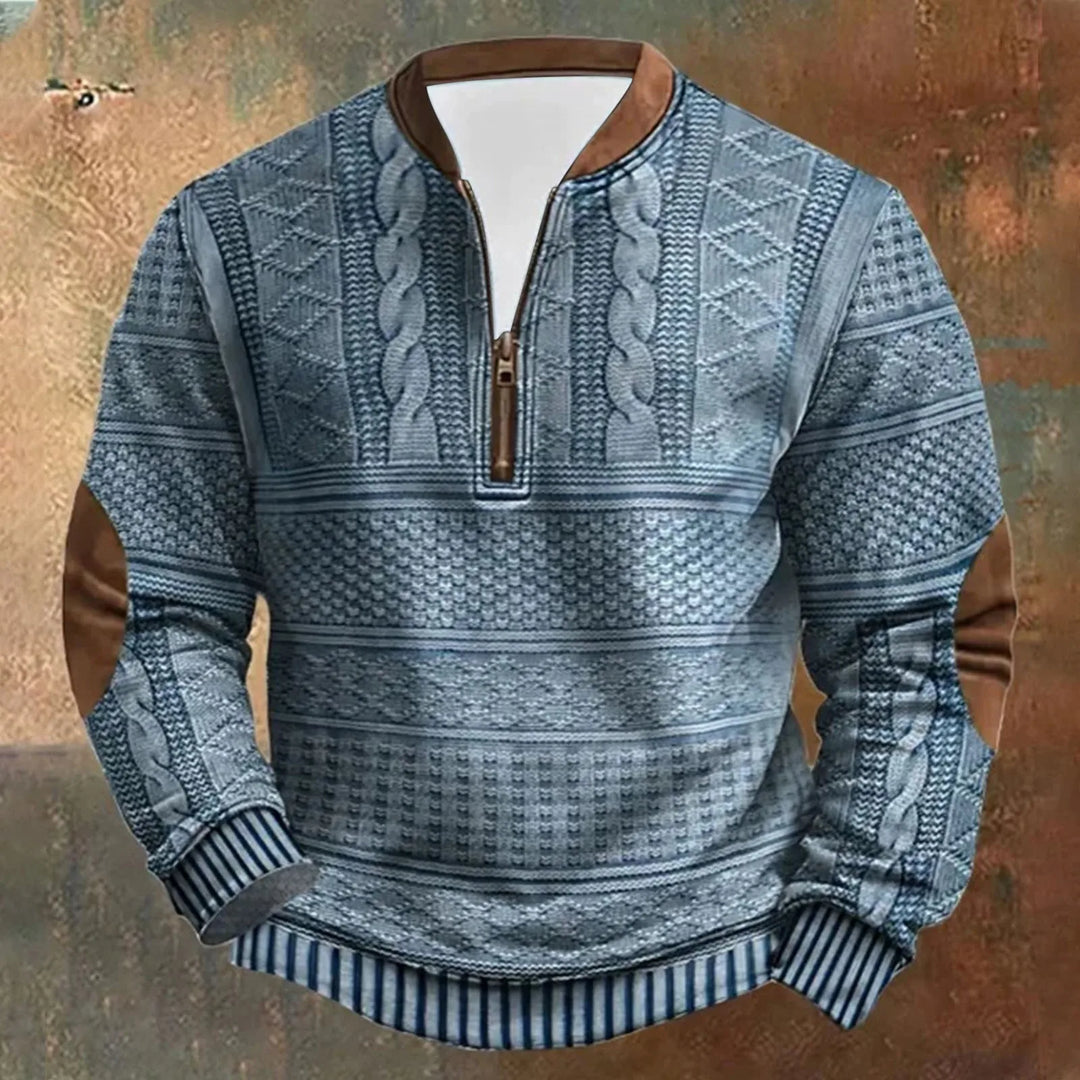 Myk, varm vintergenser for menn. Grå oversized pullover med høy krage. Perfekt for casual hverdagsbruk.