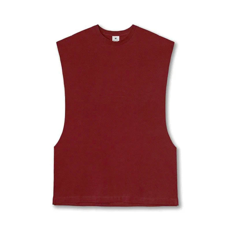 Svart herre singlet med åpen side, perfekt for gym og intens sommertrening, pustende og lett.