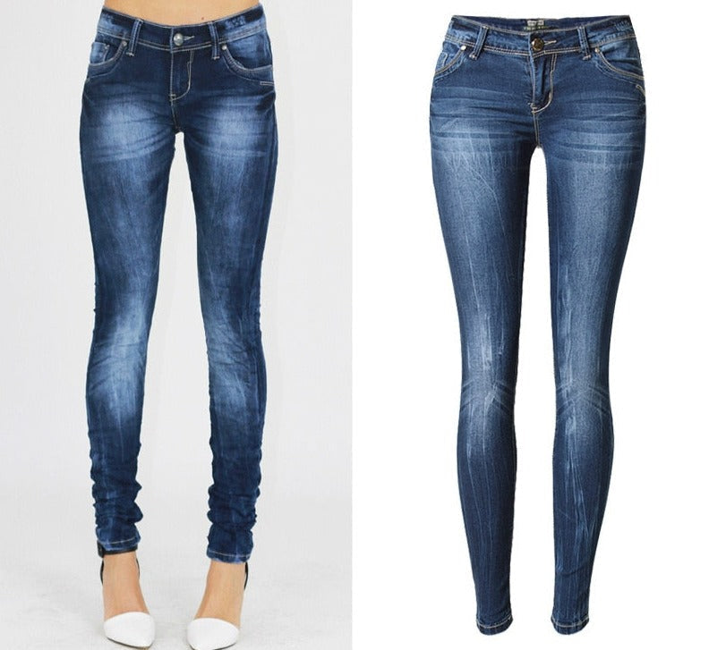 Komfortable dame skinny jeans med god stretch, perfekt for fritid og daglig bruk.