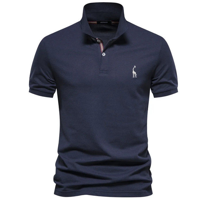 Tidløs ensfarget herre pique polo i bomull, kortermet design for alle menn.
