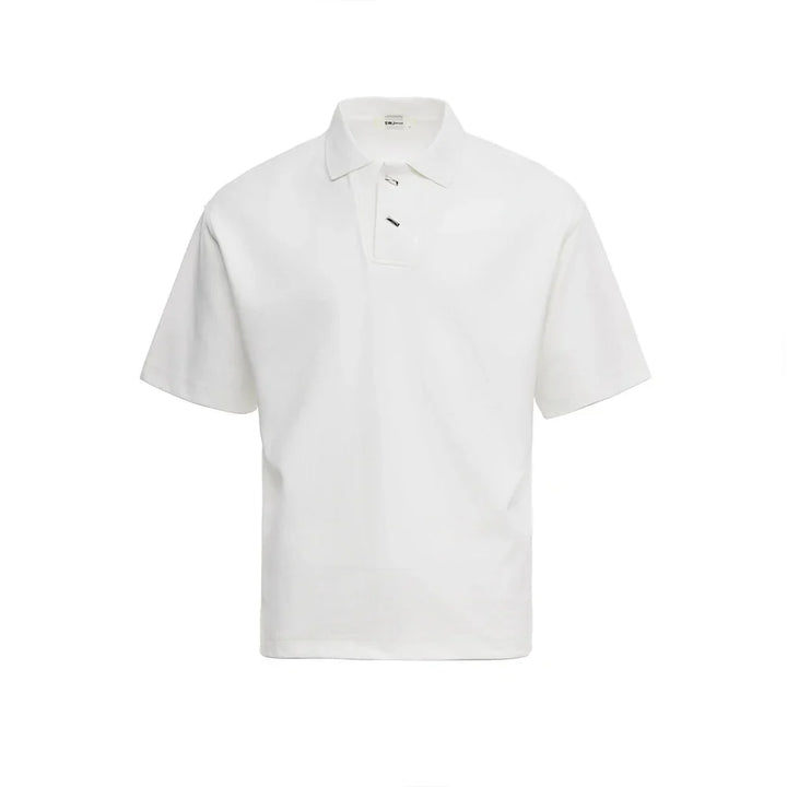 Ryggside av grønn herre vaffelstrikket pikéskjorte, kortermet polo med komfortabel passform for casual stil.