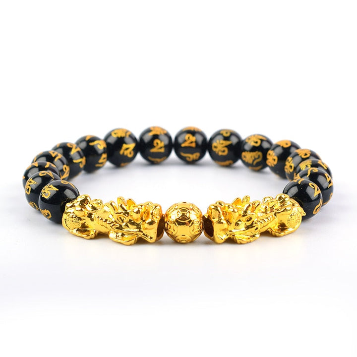 Det svarte obsidian Pi Xiu armbåndet fremmer velstand og beskytter mot negativ energi.