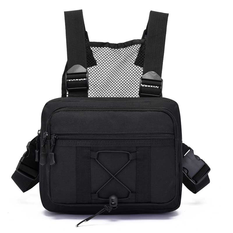 Allsidig unisex taktisk brystveske for reise og utendørs sport. Praktisk oppbevaring i robust design.