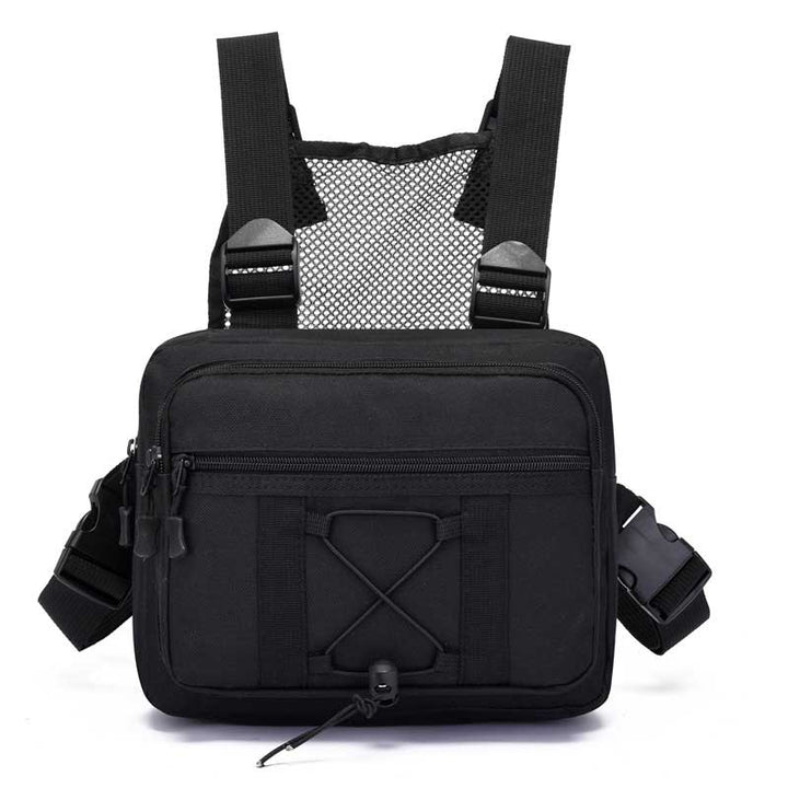 Allsidig unisex taktisk brystveske for reise og utendørs sport. Praktisk oppbevaring i robust design.