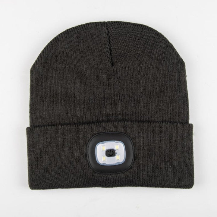 Perfekt gave: Unisex oppladbar LED-strikkelue, varm vinterlue med handsfree belysning for alle eventyrere.