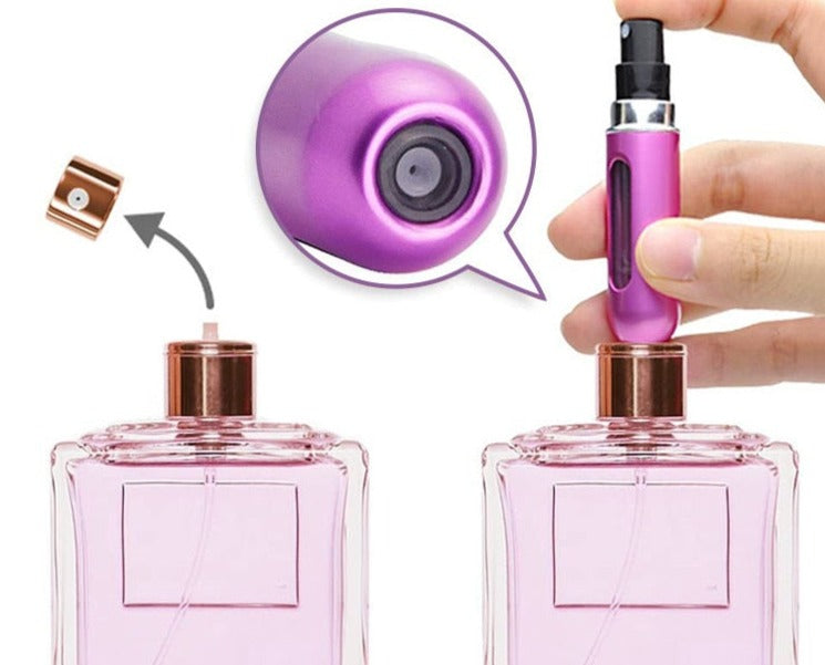 Smart og elegant påfyllbar parfymeflaske. Perfekt for reise og som et stilig tilbehør.