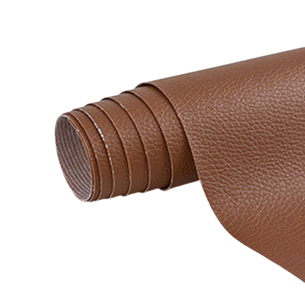Enkel løsning for skinnreparasjon. Selvklebende lapp for møbler, bilseter og interiør.
