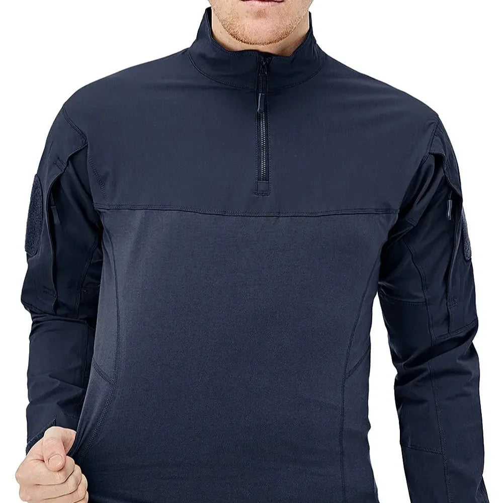 Herre treningstopp med 1/4-zip og lommer, langermet og egnet som mellomlag.