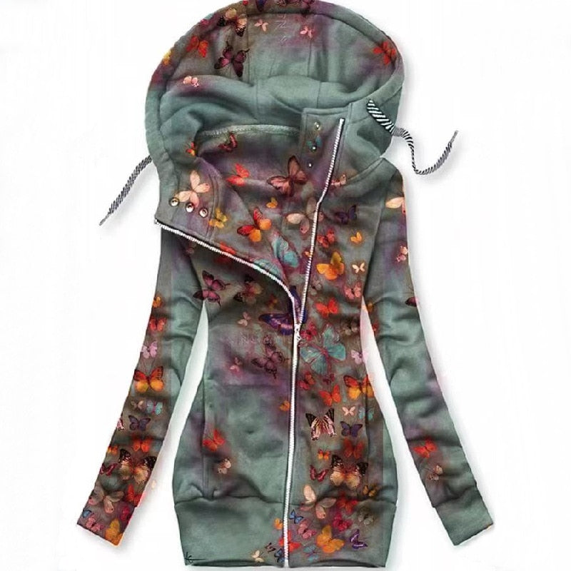 Kvinner sommerfugl genser med unikt kunstdesign, perfekt for en trendy og uformell stil.
