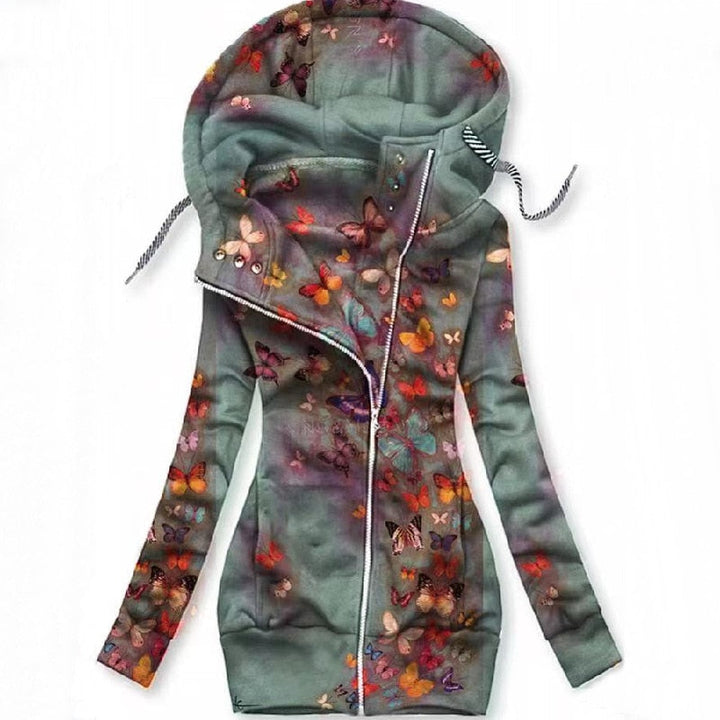 Kvinner sommerfugl genser med unikt kunstdesign, perfekt for en trendy og uformell stil.
