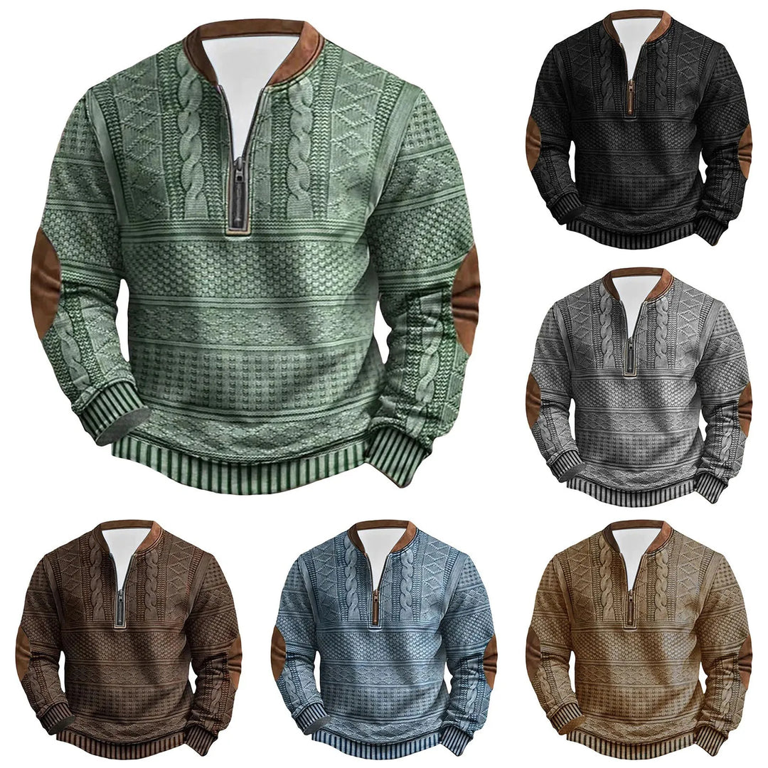 Oversized herregenser med høy krage, varm pullover for vinteren. Komfortabel, stilren og langermet.