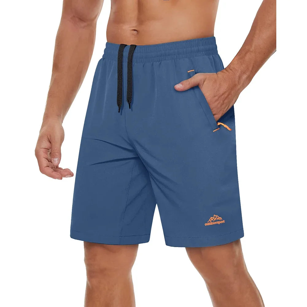 Stilige løpeshorts for menn, med hurtigtørkende teknologi og sikker oppbevaring.