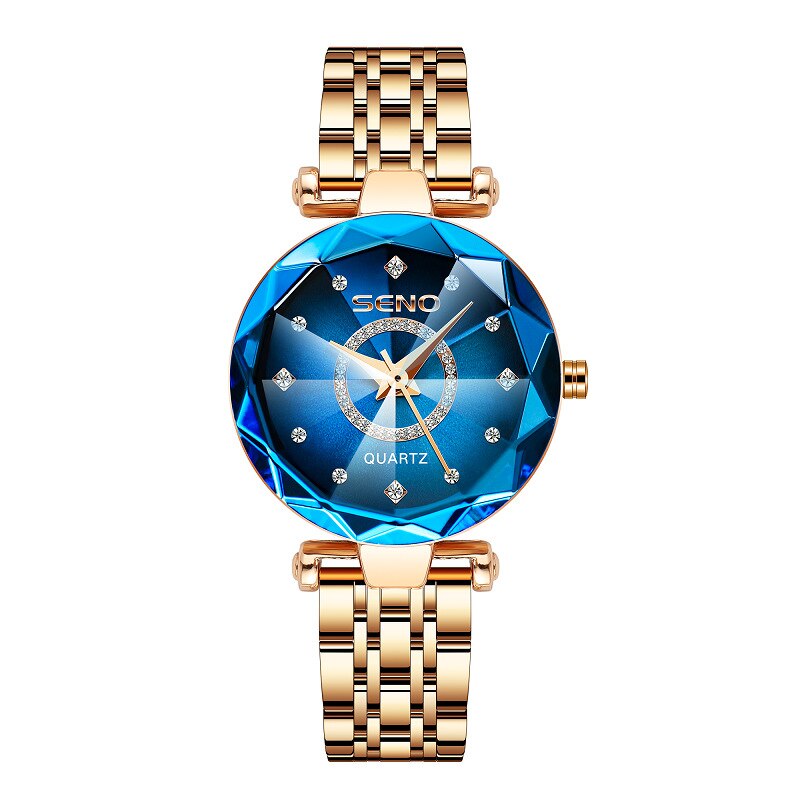 Stjernehimmel kvarts herreklokke i rustfritt stål. Elegant armbåndsur med unik urskive for menn.