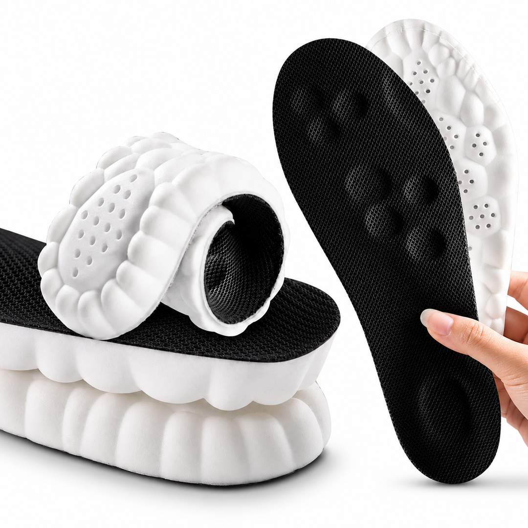 Unisex 4D skoinnlegg for komfort og pusteevne, med fotstøtte for sport og hverdag.