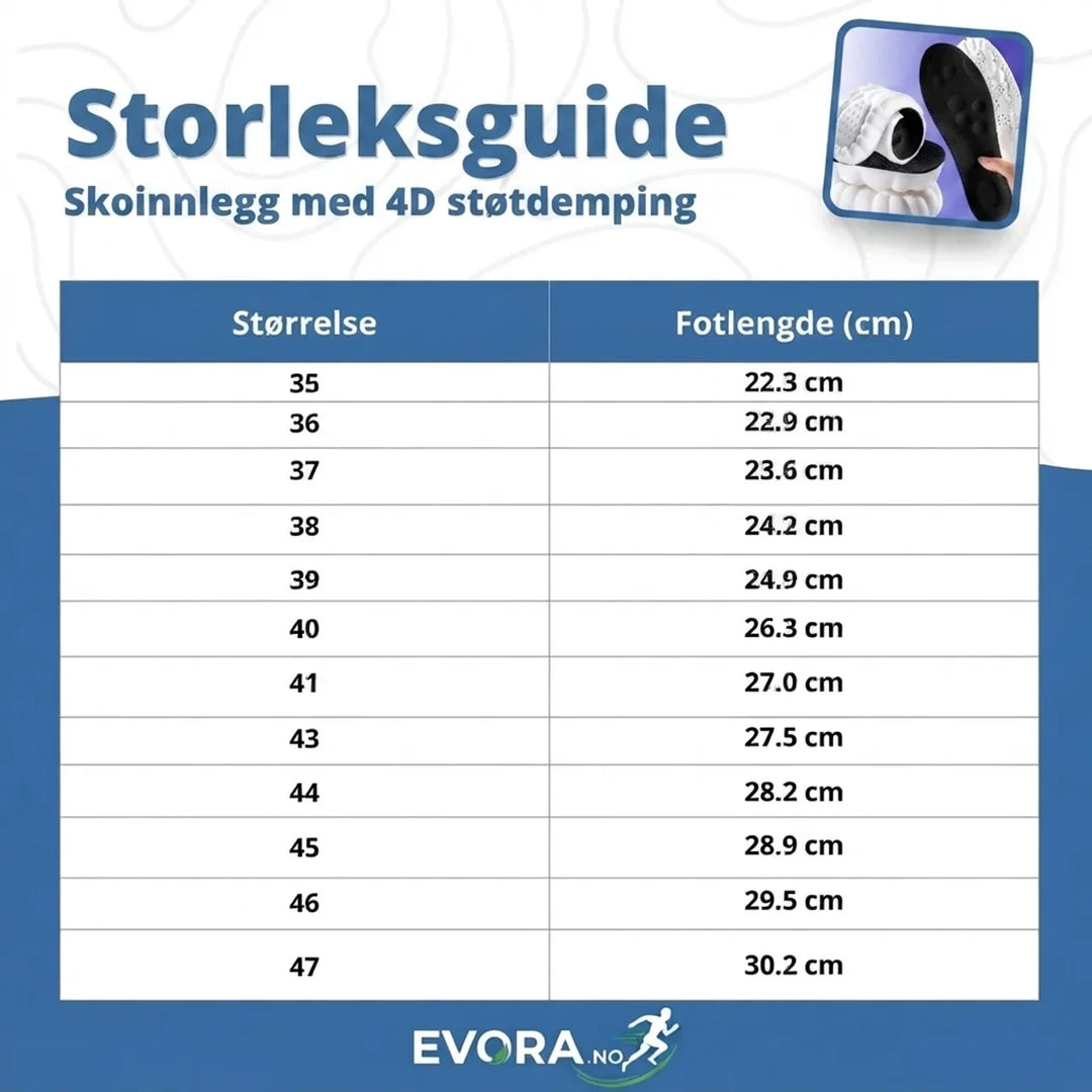 Unisex 4D skoinnlegg med avansert fotstøtte, reduserer trykk og forbedrer balanse i alle sko.