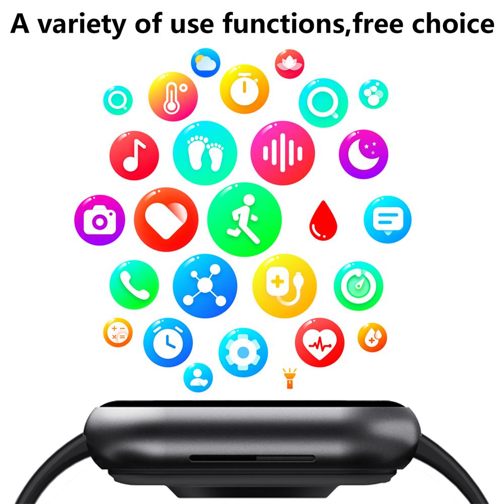 Fitness smartklokke for kvinner og menn, med innebygd GPS og musikkkontroll.