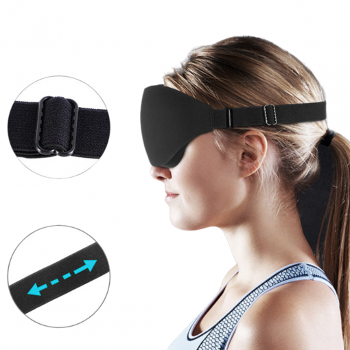 Ergonomisk 3D sovemaske for ansiktet, sikrer full mørklegging og behagelig passform for uavbrutt søvn.