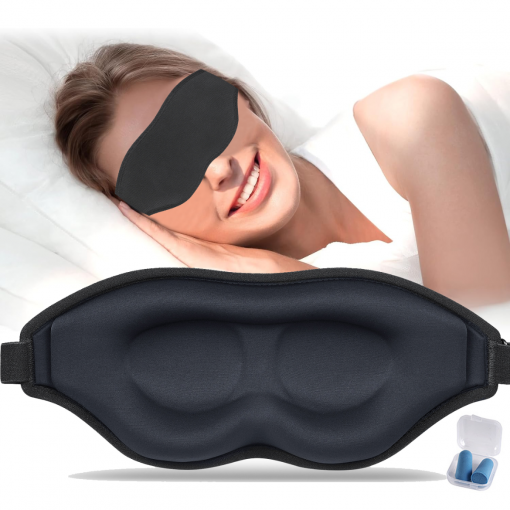 3D sovemaske for total mørklegging, gir optimal søvn og dyp hvile. Komfortabel øyemaske for reise.