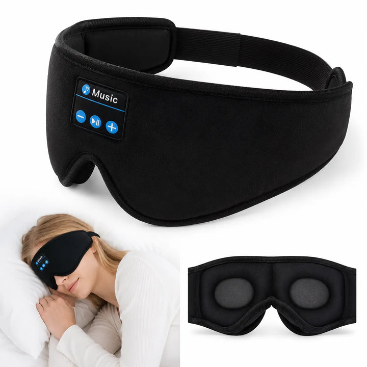 Unisex søvnmaske med Bluetooth hodetelefoner, perfekt reiseutstyr for musikk og meditasjon underveis.