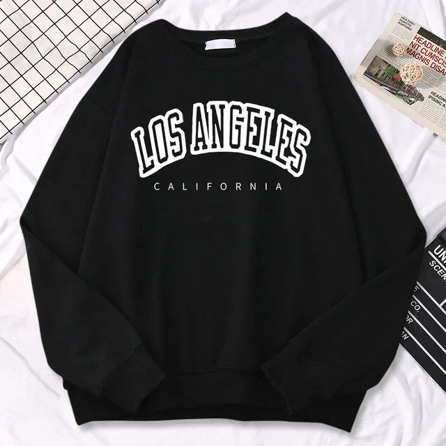 Hettegenser i pullover-stil, Los Angeles-design, perfekt for en casual og kul streetstyle.