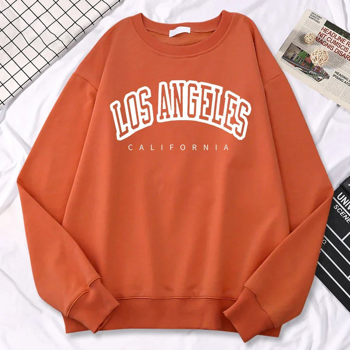 Myk og komfortabel damegenser, Los Angeles-pullover i avslappet passform for hverdagsbruk.