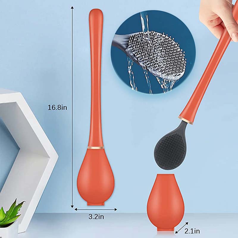 Hygienisk toalettbørste med moderne design, veggmontert for optimal rengjøring på badet.