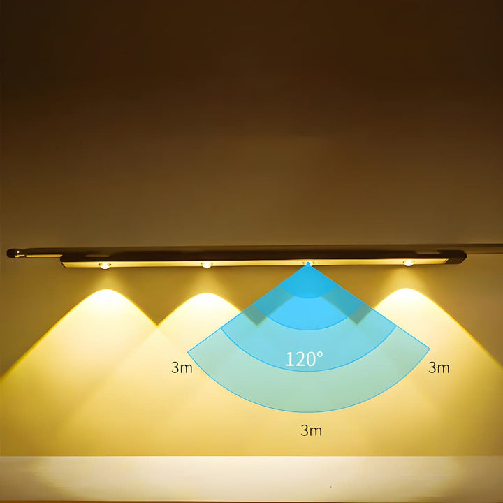 LED-lampe med presis bevegelsessensor. Gir smart, trådløs belysning i mørke rom som gang, kjøkken eller skap.