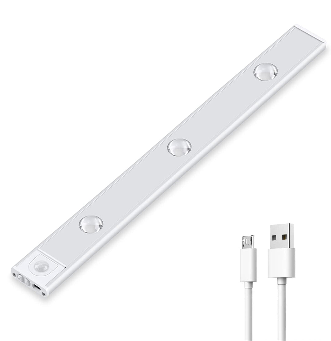 Trådløs LED-lampe med bevegelsessensor og USB-lading. Smart belysning for skap, gang og kjøkken.