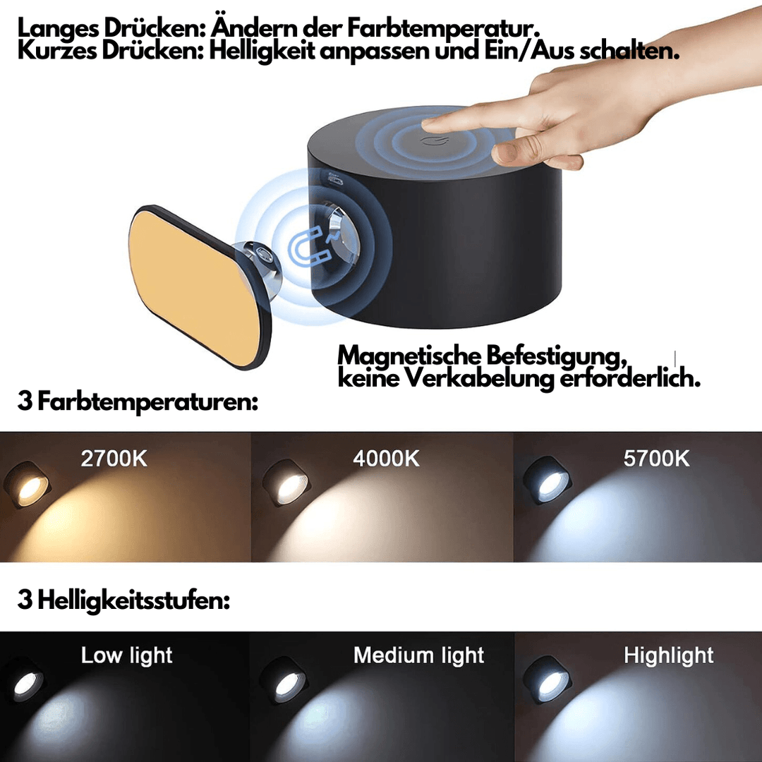 Dekorativ trådløs vegglampe som løfter interiøret, justerbar for å skape ønsket stemning i ethvert rom.