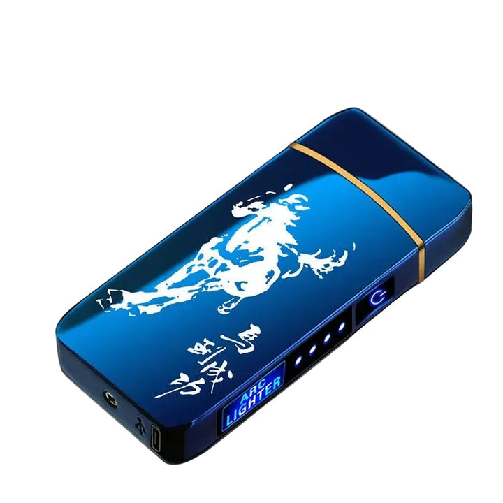 Unisex USB plasmalighter, robust metall, vindbestandig, moderne design for all bruk.