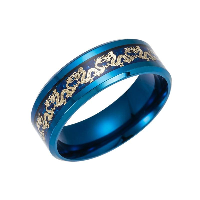 Unisex keltisk drage ring i titanstål. Slitesterk stålring for herre og dame.