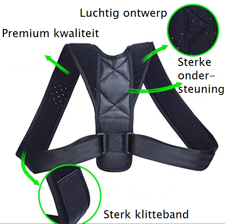 Komfortabelt unisex holdningskorrigerende korsett. Lindrer ryggsmerter, styrker holdningen for bedre helse.