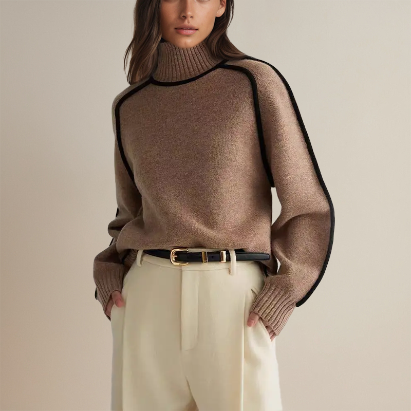 Varm og myk kasjmir turtleneck genser for dame. Ideell for kaldere dager og komfortabel stil.