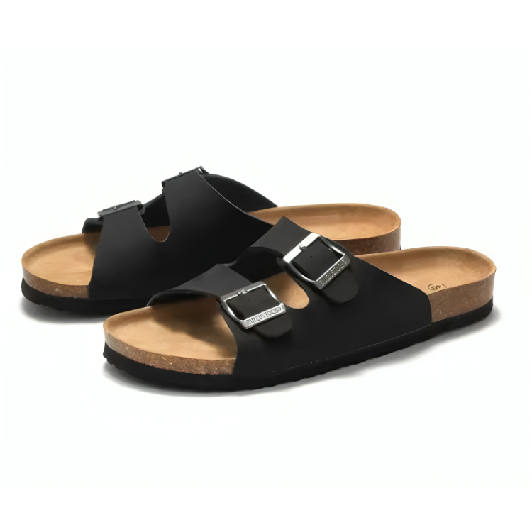 Allsidige flerfargede sandaler med doble justerbare stropper, perfekt for reise og avslappede dager.